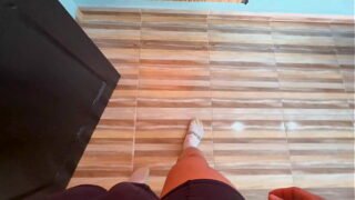 My horny stepbrother masturbates while he spies on me and fucks me with his big cock until he makes me creampie!